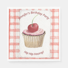 Picnic Tallrikar - Kids Retro Cherry Kopp Cake Pappersservett