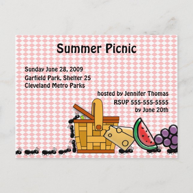 Picnic Thieves-inbjudan Inbjudan Vykort (Framsida)
