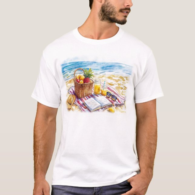 Picnic Watercolor Illustration, sommarplatta - Vib T Shirt (Framsida)
