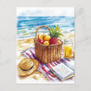 Picnic Watercolor Illustration, sommarplatta - Vib Vykort