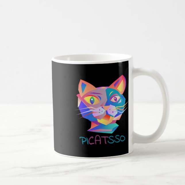 Pico Art Funny Abstrakt Cat Kaffemugg (Höger)