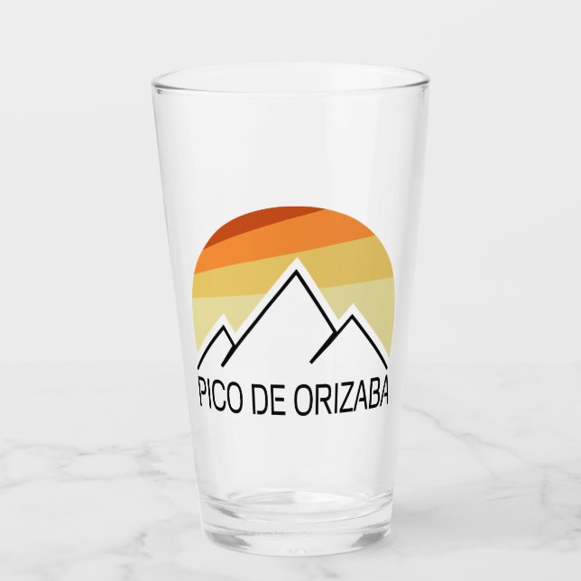 Pico de Orizaba Mexico Retro Glaskopp (Framsida)