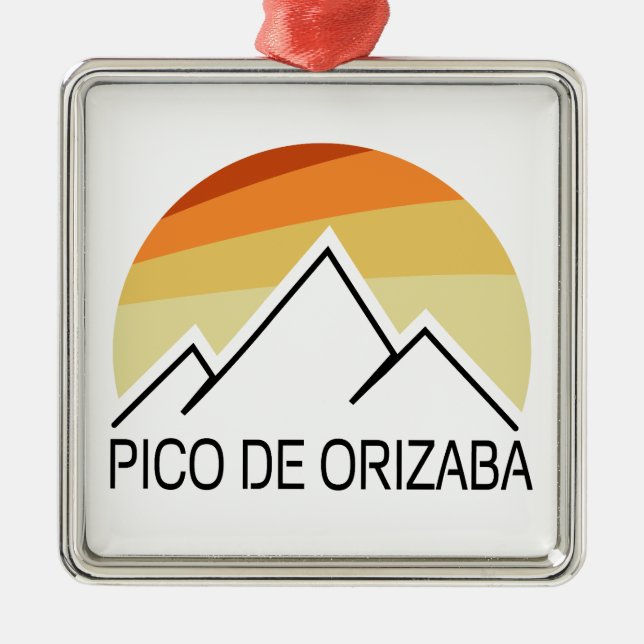 Pico de Orizaba Mexico Retro Julgransprydnad Metall (Framsidan)