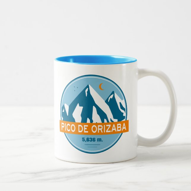 Pico de Orizaba Mexico Stars Måne Två-Tonad Mugg (Höger)