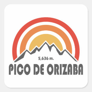 Pico de Orizaba Mexiko Fyrkantigt Klistermärke