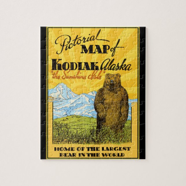 Picorial Poster Kodiak Alaska Bear Puzzle Pussel (Vertikal)