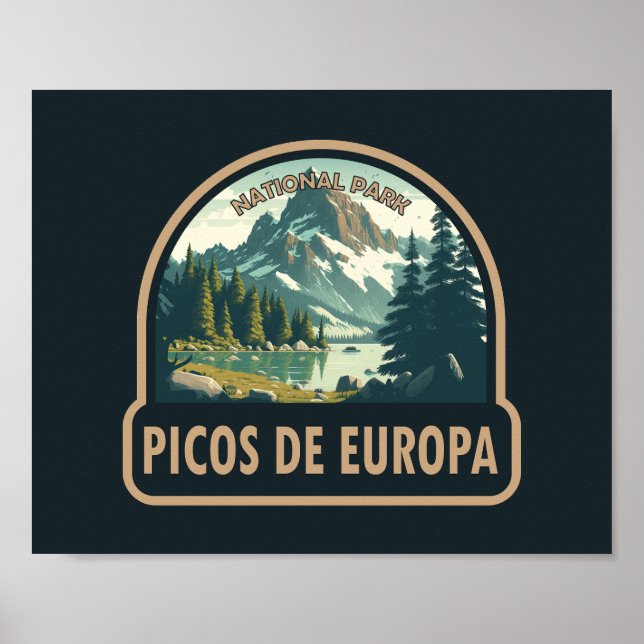 Picos de Europa nationalpark Spanien Poster (Framsidan)