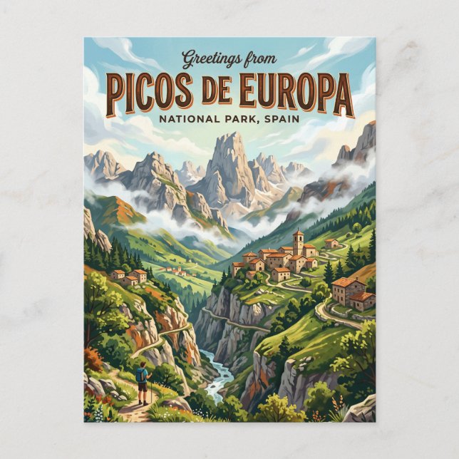 Picos de Europa nationalpark Spanien Vykort (Framsida)