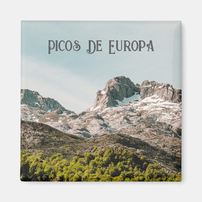 Picos de Europa Spanien Bergslandskapsfoto Magnet (Framsidan)
