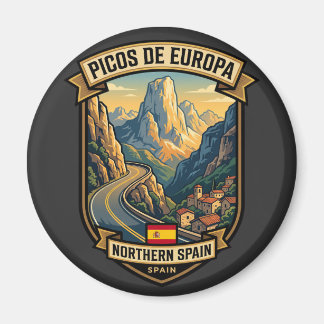 Picos de Europa Spanien Bergsroute Magnet