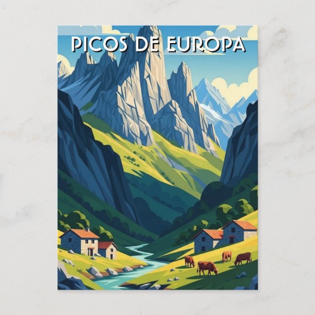 PIcos de Europa Spanien Resa Vykort (Framsida)