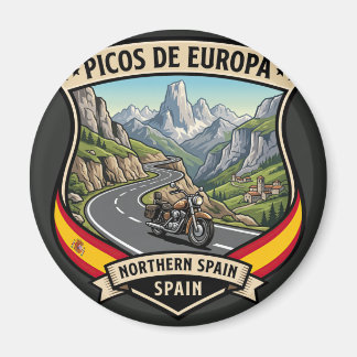 Picos de Europa Spanien Scenisk Bergsväg Magnet