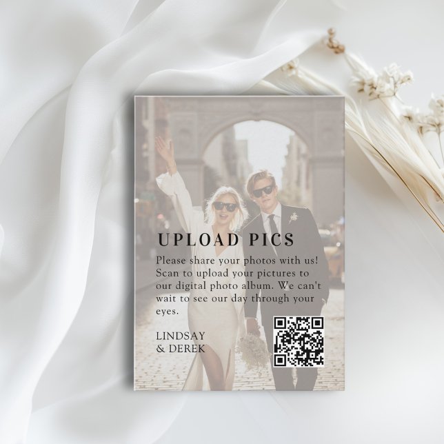 Pics happen! Bold Trending Photo Wedding  Tilläggskort (Pics happen! Bold Trending Photo Wedding Enclosure Card)