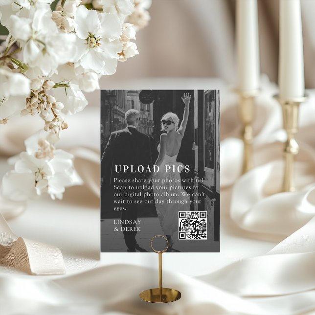 PICS HAPPEN!QR-kod Bold Trendande Foto Bröllop (PICS HAPPEN! QR Code Bold Trending Wedding Gallery)