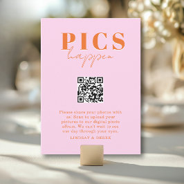 PICS HAPPEN! QR-kod Rosa Orange Bröllopsgalleri