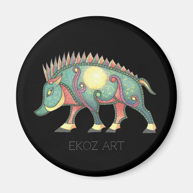 Pictish Boar Sol Magnet (Framsidan)