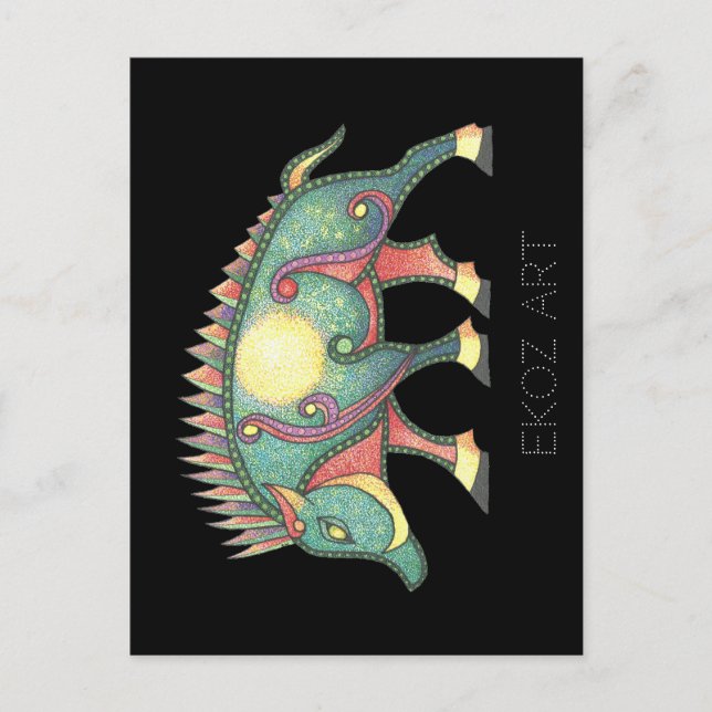 Pictish Boar Sol Vykort (Framsida)