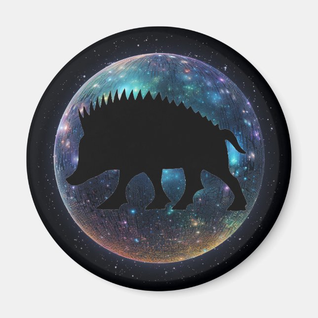 Pictish Boar Space Orb Magnet (Framsidan)