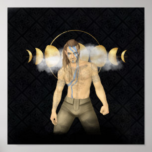 Pictish krigare - forntida Celtic man Poster