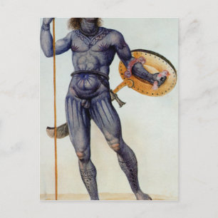 Pictish Man Holding a Shield Vykort