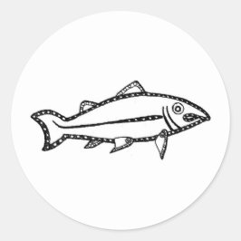 Pictish Salmon Runt Klistermärke