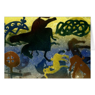 Pictish skicklig ryttare hälsningskort