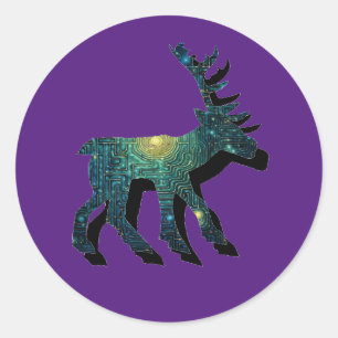 Pictish Stag Maze Runt Klistermärke