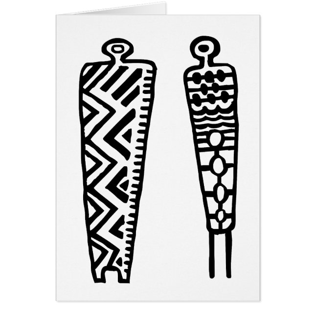 Pictograph Manar-BW Hälsningskort (Framsidan)