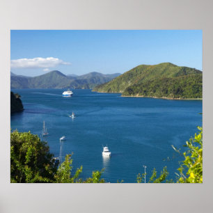 Picton Harbour, Marlborough Ljud, South Poster