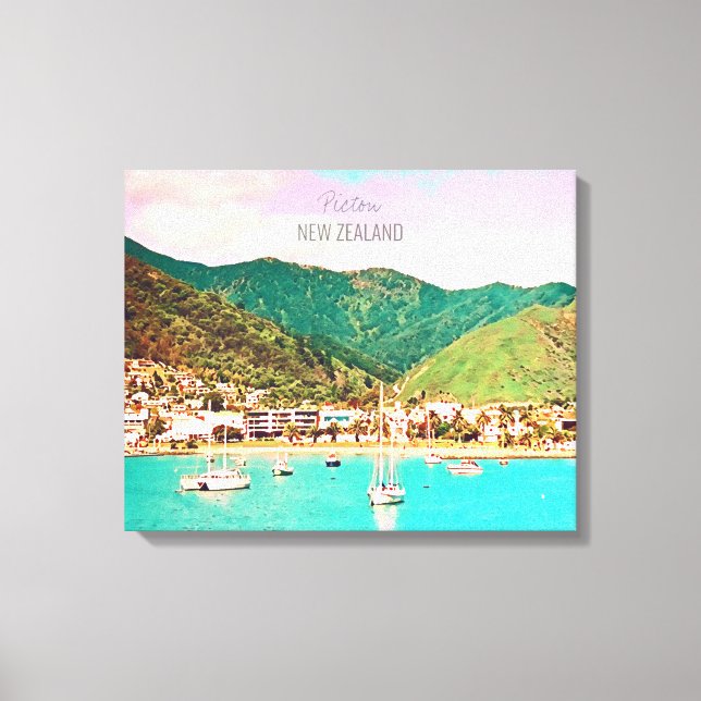 Picton Harbour New Zealand-resor Canvastryck (Framsida)