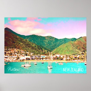 Picton Harbour New Zealand-resor Poster