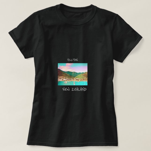 Picton Harbour New Zealand-resor T Shirt (Design framsida)