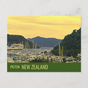 Picton New Zealand Marlborough Ljud-resa Vykort