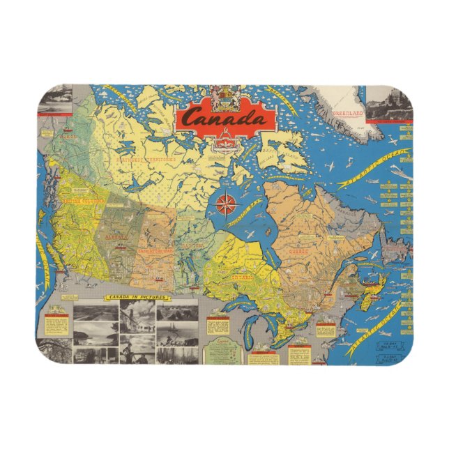 Pictorial Karta i Kanada - Landmarks Magnet (Horisontell)