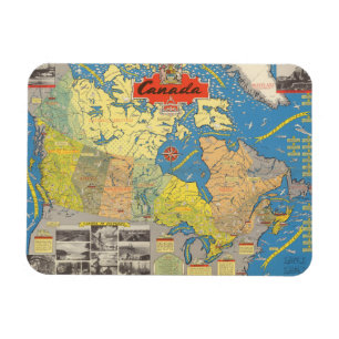 Pictorial Karta of Canada - Landmarks Magnet