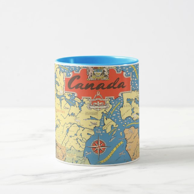 Pictorial Karta of Canada - Landmarks Mugg (Center)