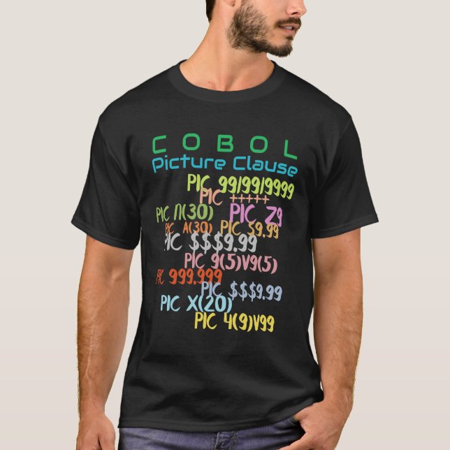 Picture Clause in Cobol Programming  T Shirt (Framsida)