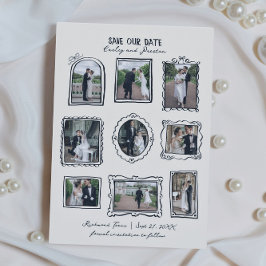 Picture Frames Hand Drawn Save The Date Card Spara Datumet