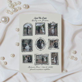 Picture Frames Hand Drawn Save The Date Card Spara Datumet