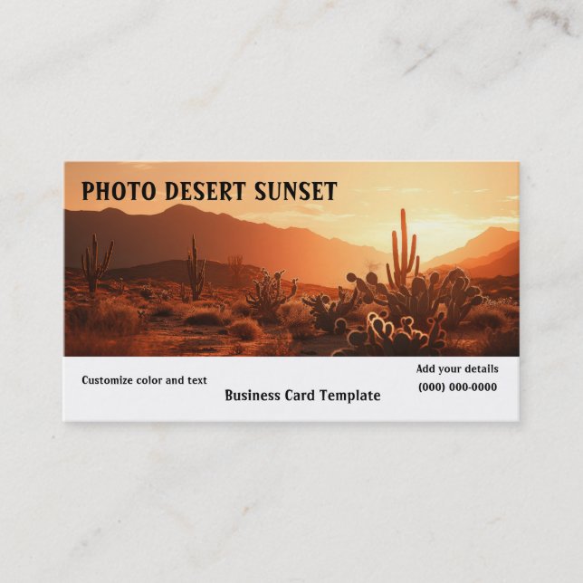 Picture of Desert Sunset Business Card Visitkort (Framsida)