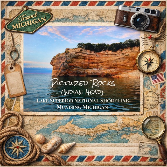Pictured Rocks – Lake Superiors målade klippor Vykort (Skapare uppladdad)