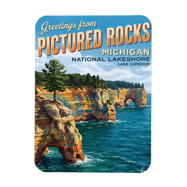 Pictured Rocks National Lakeshore Michigan Magnet (Vertikal)
