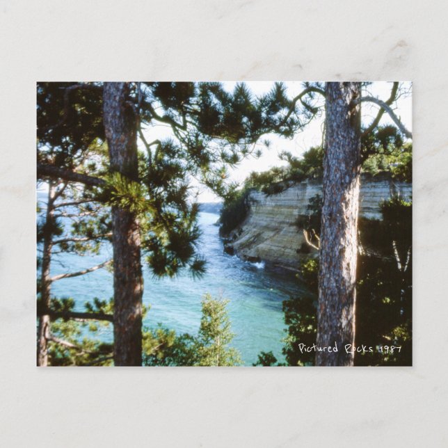 Pictured Sten, Michigan Munising Sjö Superior Vykort (Framsida)