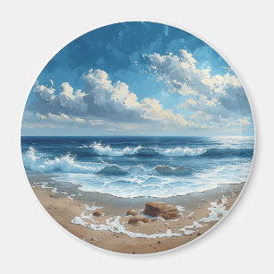 Picturesque Beach - Vackert bågscen Magnet