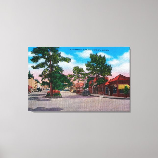 Picturesque Business District, Carmel Canvastryck (Framsida)