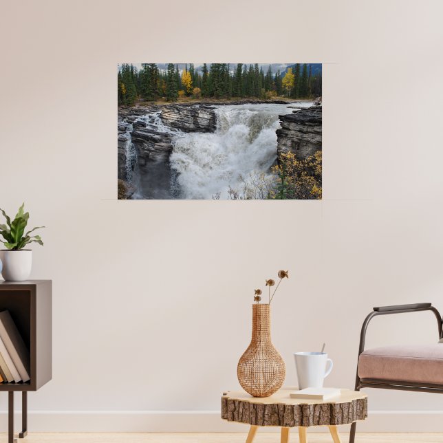 Picturesque Canadian Waterfall, Athabasca Falls Poster (Vardagsrum 3)