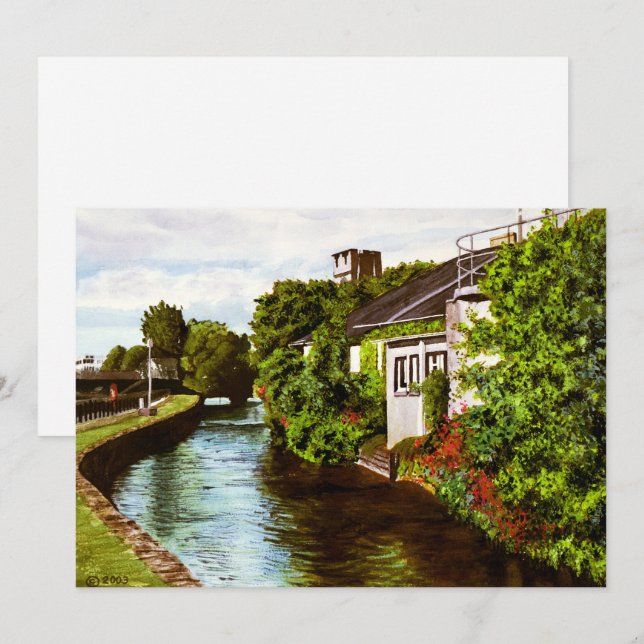 Picturesque Galway City Ireland Canal View (Fram/baksida)