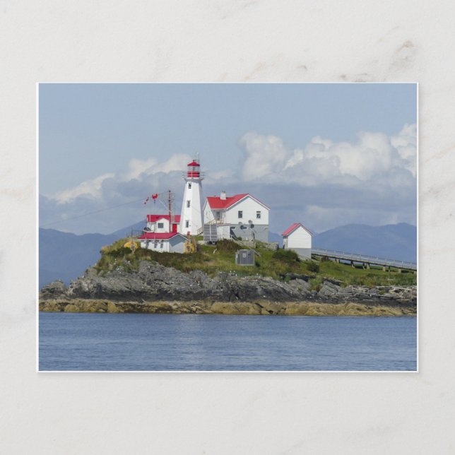 Picturesque Grönt Island Lighthouse-vykort Vykort (Framsida)