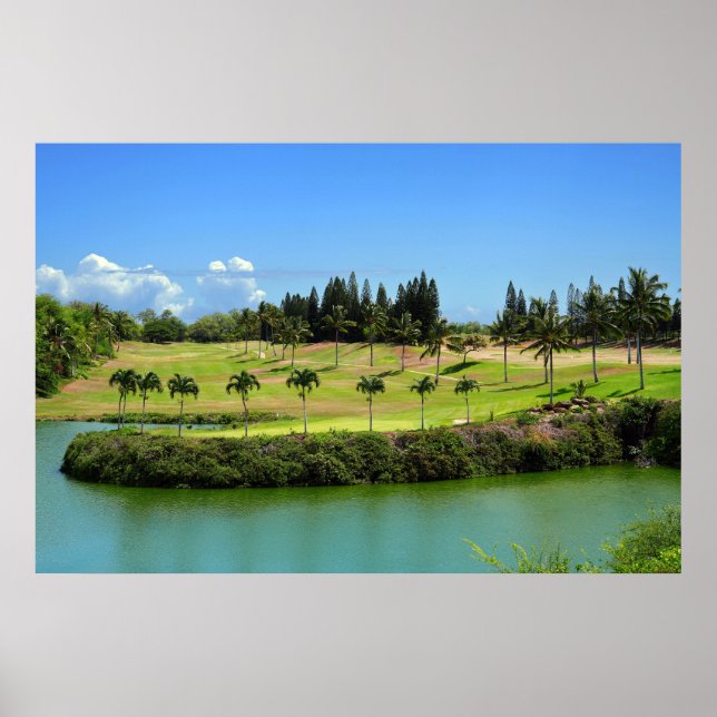 Picturesque Hawaiian Golf Course Poster (Framsidan)