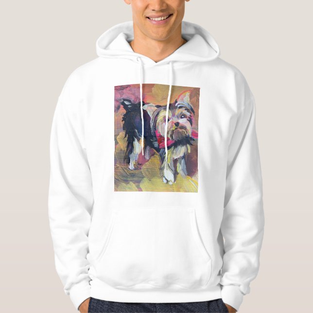 picturesque hund, Yorkshire Terrier, målarfärg Hoodie (Framsida)